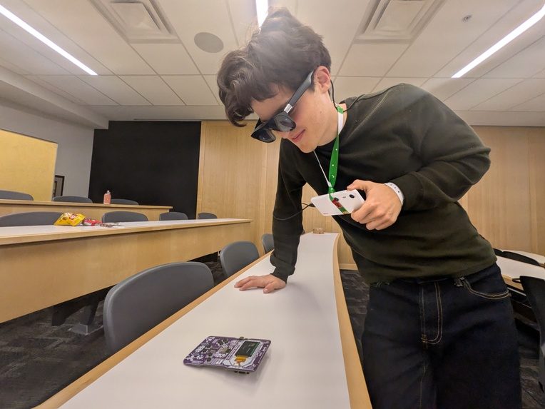 Searching for a hacker badge with the glasses
