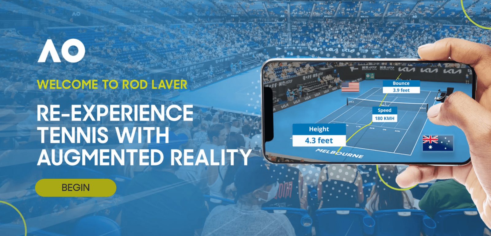 Rod Laver Arena AR app splash screen